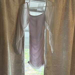 Amazon White and Lavender Long Sleeve Dress